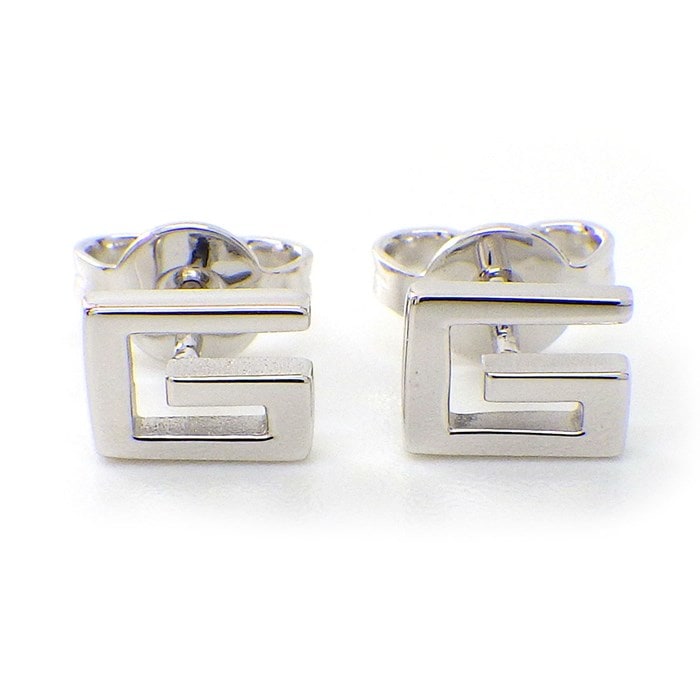 グッチ GUCCI ピアス G ロゴ スクエア K18WG 【中古】