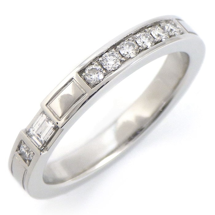 ハリーウィンストン HARRY WINSTON リング トラフィック アクセント バンド WBDPACRFTRF 1ポイント バゲットカット 7ポイント ラウンド ダイヤモンド 計0.22ct PT950 13.5号 【箱・保付き】 【中古】