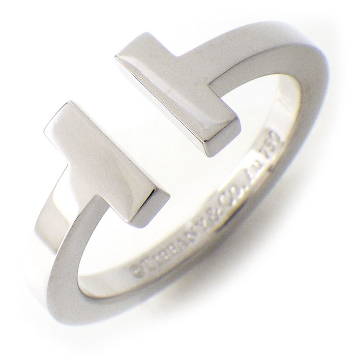 ティファニー Tiffany & Co. リング Tワイヤー K18WG 18号 【中古 