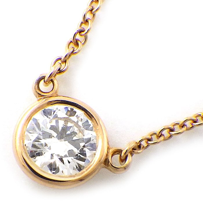ティファニー Tiffany & Co. ネックレス バイ ザ ヤード シングル 1ポイント ダイヤモンド 約 0.30ct K18PG 【中古】