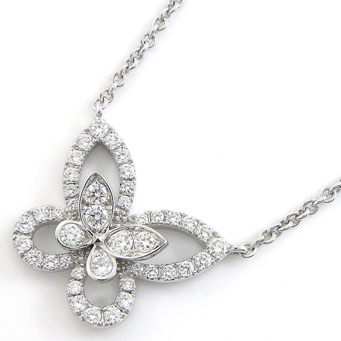 グラフ Graff GRAFF ネックレス バタフライ シルエット ミニ RGP695 ダイヤモンド 0.35ct K18WG 【中古】