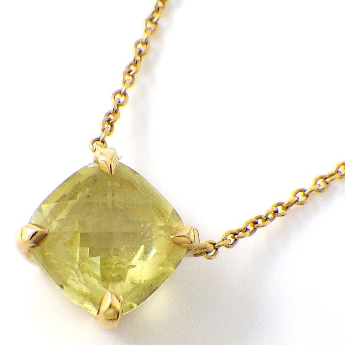 ティファニー Tiffany & Co. ネックレス スパークラー クッション レモンクォーツ クォーツ K18YG 【中古】