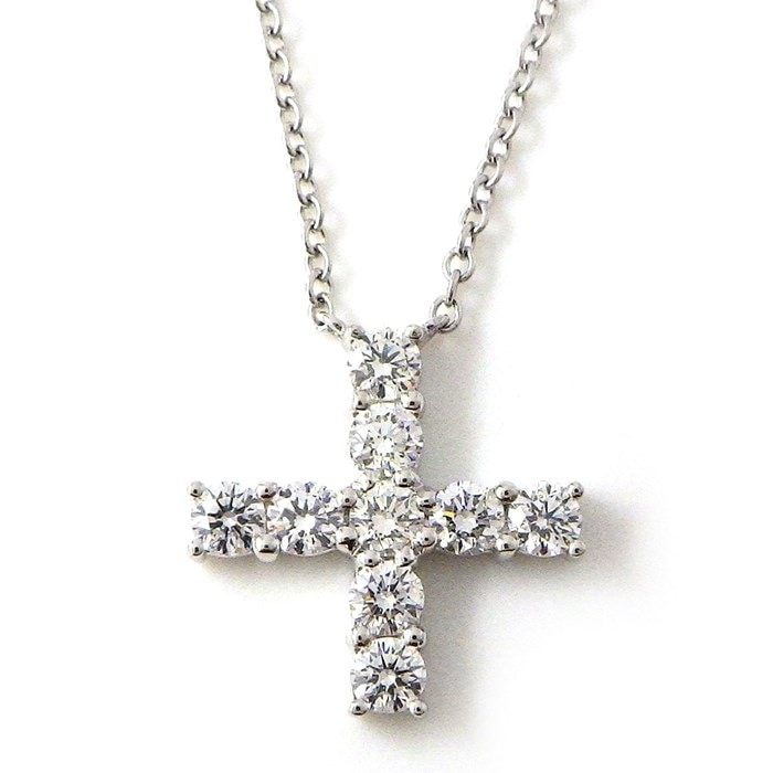 ハリーウィンストン HARRY WINSTON ネックレス シンボルズ ミニクロス PEDPREMCRMC 9ポイント ダイヤモンド 計約0.41ct PT950 【中古】