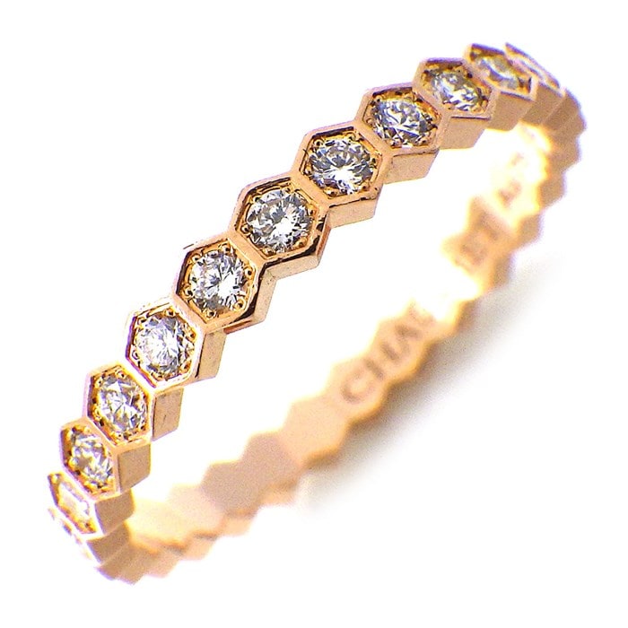 ショーメ Chaumet リング ビー マイ ラブ ハニカム 081935 フル ダイヤモンド 0.43ct K18PG 10.5号 / #51 【中古】
