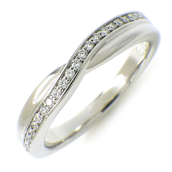 ハリーウィンストン HARRY WINSTON リング トリスト ワン ロウ WBDPRD1RTST ハーフ エタニティ サークル ダイヤモンド 計0.12ct PT950 9号 【中古】