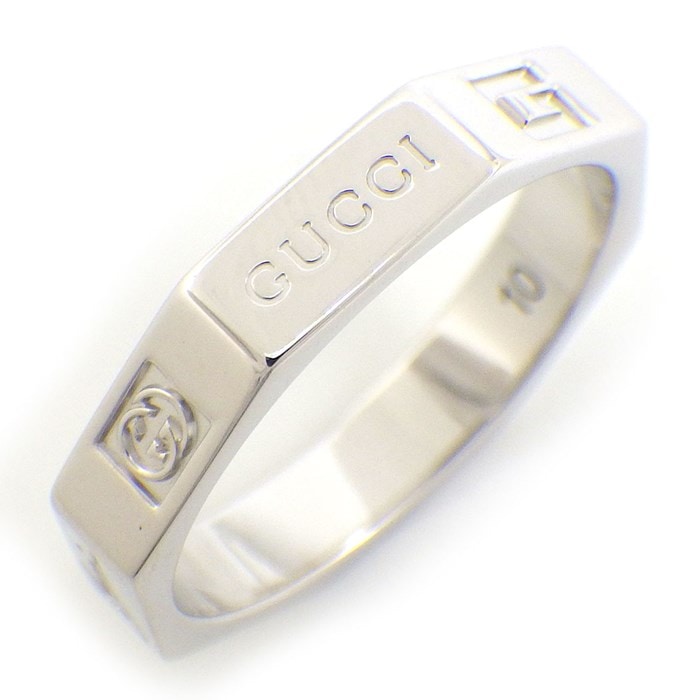 グッチ GUCCI リング オクタゴナル GG ロゴ アイコン K18WG 9.5号  