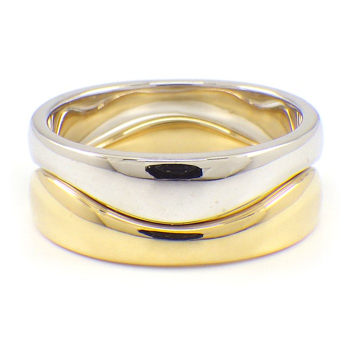 カルティエ Cartier リング ラブ ミー 2連 ウェーブ K18YG K18WG 9.5号 