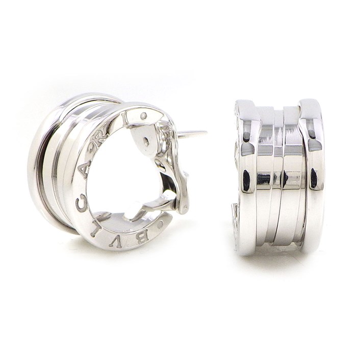 ブルガリ BVLGARI ピアス B-zero1 ビーゼロワン サークル ロゴ K18WG 【中古】
