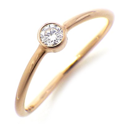 ティファニー Tiffany & Co. リング ウェーブ シングル ロウ 60016978 1ポイント ダイヤモンド 0.06ct K18PG 8号 【中古】