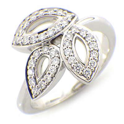 ハリーウィンストン HARRY WINSTON リング リリークラスター ミニ FRDPSM1MLC リーフ ダイヤモンド 計約0.18ct PT950 6.5号 / 47 【中古】