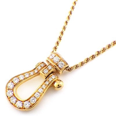 フレッド FRED ネックレス フォース10 ミディアム パヴェ ダイヤモンド K18PG 【中古】