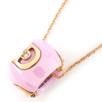 ダミアーニ DAMIANI ネックレス Dアイコン ディーアイコン ダイヤモンド K18PG ピンク セラミック 【中古】