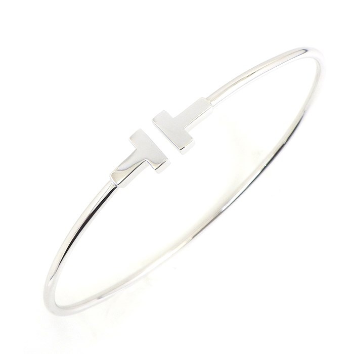 ティファニー Tiffany & Co. バングル Tワイヤー ナロー 60010776 K18WG 【中古】