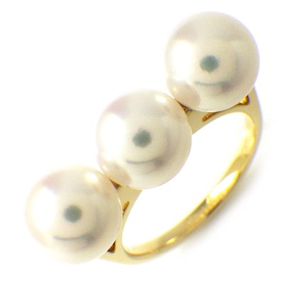  タサキ 田崎真珠 TASAKI リング バランス エラ R-4418-18KYG あこや真珠 パール 8.0-8.5mm珠 K18YG 12号 【中古】
