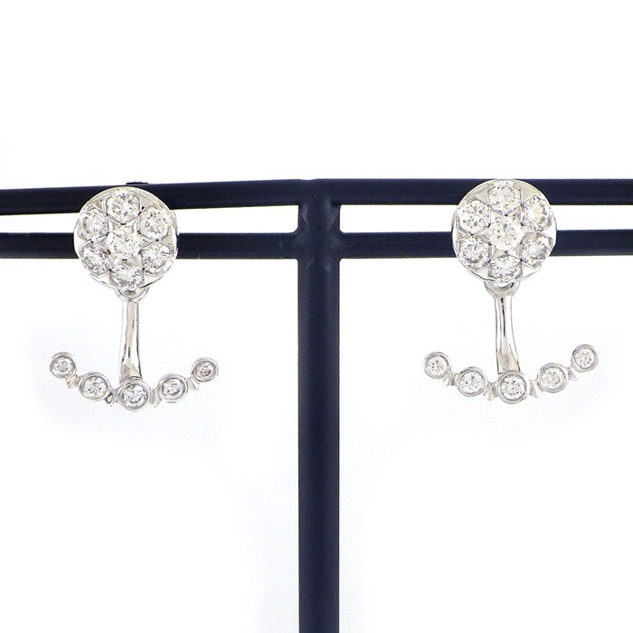 カルティエ Cartier ピアス エタンセル N8515103 2Way パヴェ 12ポイント ダイヤモンド 計0.91ct K18WG 【中古】