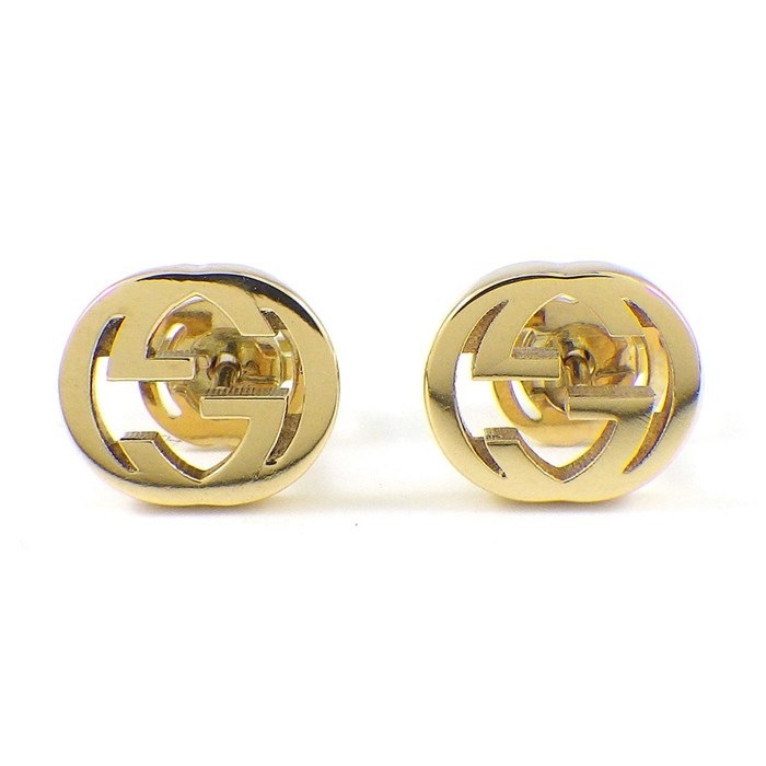 グッチ GUCCI ピアス インターロッキングG 748543 J8500 8000 GGロゴ K18YG 【中古】