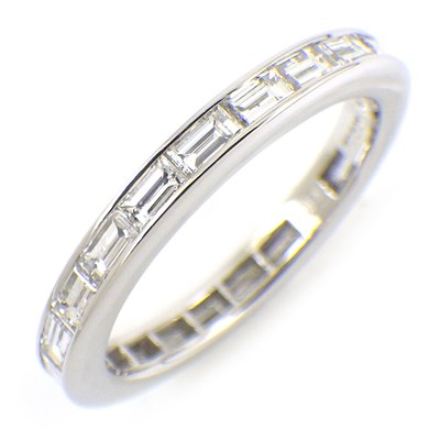 ハリーウィンストン HARRY WINSTON リング チャネルセット WBDPBGC05C05 1石0.05ctモデル フル エタニティ 22ポイント バゲットカット ダイヤモンド PT950 10号 【中古】