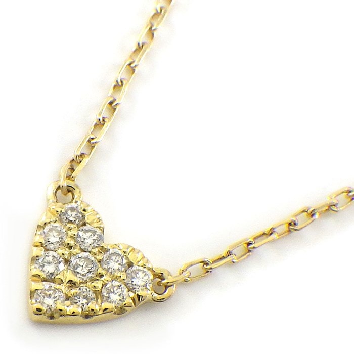 アーカー AHKAH ネックレス ハートパヴェ VC0104010100 ダイヤモンド 0.05ct K18YG 【中古】