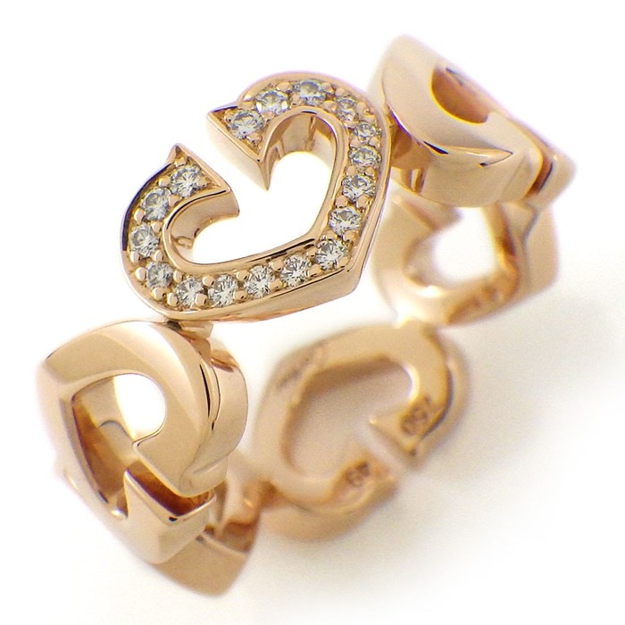 カルティエ Cartier リング Cハート ダイヤモンド K18PG 9号 / #49  