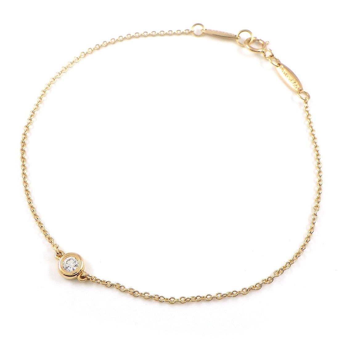 ティファニー Tiffany & Co. ブレスレット バイ ザ ヤード 60141598 1ポイント ダイヤモンド 0.07ct K18PG 【中古】