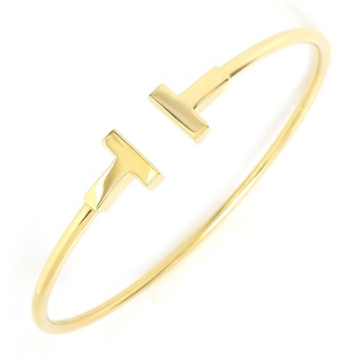 ティファニー Tiffany & Co. バングル Tワイヤー ナロー 60010760 K18YG / #L 【中古】