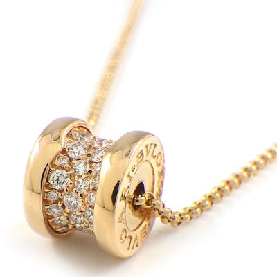 ブルガリ BVLGARI ネックレス B-zero 1 ビーゼロワン 351116 パヴェ ダイヤモンド 計0.31ct K18PG 【中古】