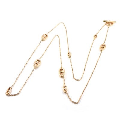 エルメス HERMES ロングネックレス シェーヌダンクル ファランドール K18PG 【箱・保付き】 【中古】