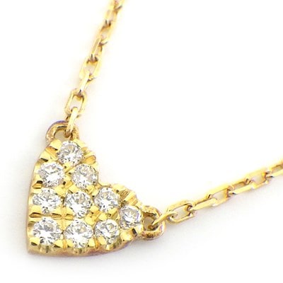 アーカー AHKAH ネックレス ハート パヴェ VC0104010100 ダイヤモンド 計0.05ct K18YG 【中古】