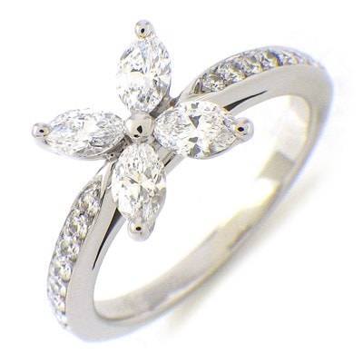 ティファニー Tiffany & Co. リング ビクトリア マーキスカット ダイヤモンド PT950 8号 【中古】