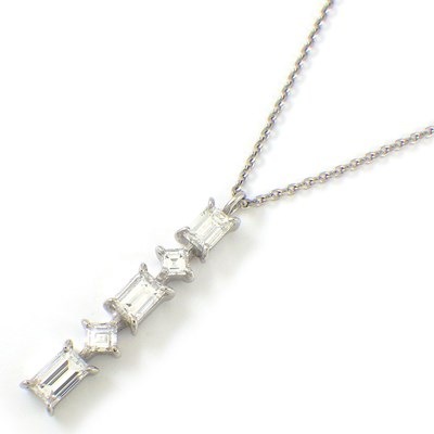 スクエアカット バゲットカットダイヤモンド】 ネックレス リンク 