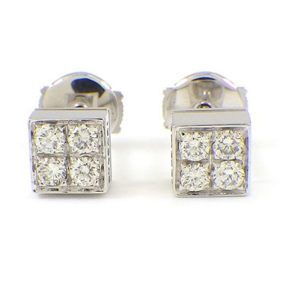 ブルガリ BVLGARI ピアス ルチア ダイヤモンド K18WG 【中古】