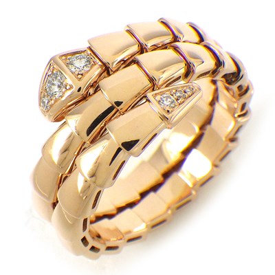 ブルガリ BVLGARI リング セルペンティ ヴァイパー XL 357867 2スパイラル スネーク ダイヤモンド 計0.1ct K18PG 17号 / #XL 【箱・保付き】 【中古】