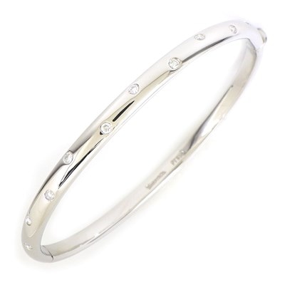 ティファニー Tiffany & Co. バングル ドッツ ハーフ サークル 10ポイント ダイヤモンド PT950 【中古】