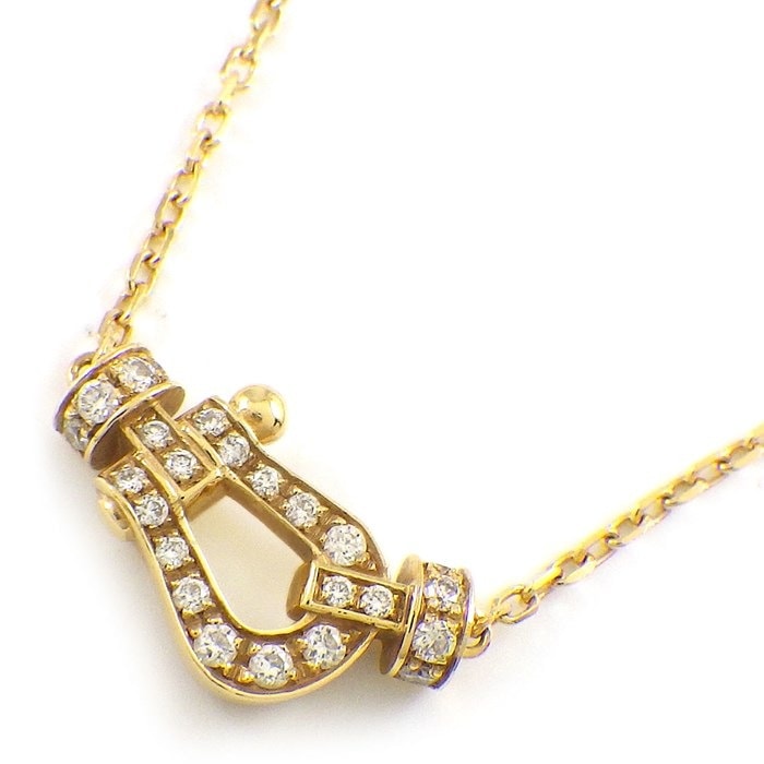 フレッド FRED ネックレス フォース10 スモール SM 7B0279 フル パヴェ 22ポイント ダイヤモンド K18YG 【中古】