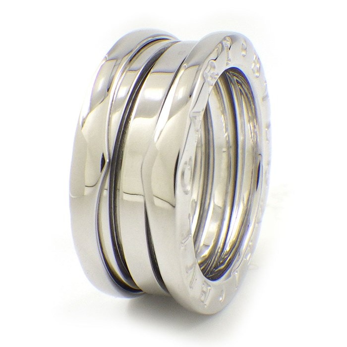 ブルガリ BVLGARI リング B-zero1 ビーゼロワン 323530 3バンド ロゴ K18WG 8号 / #49 【中古】