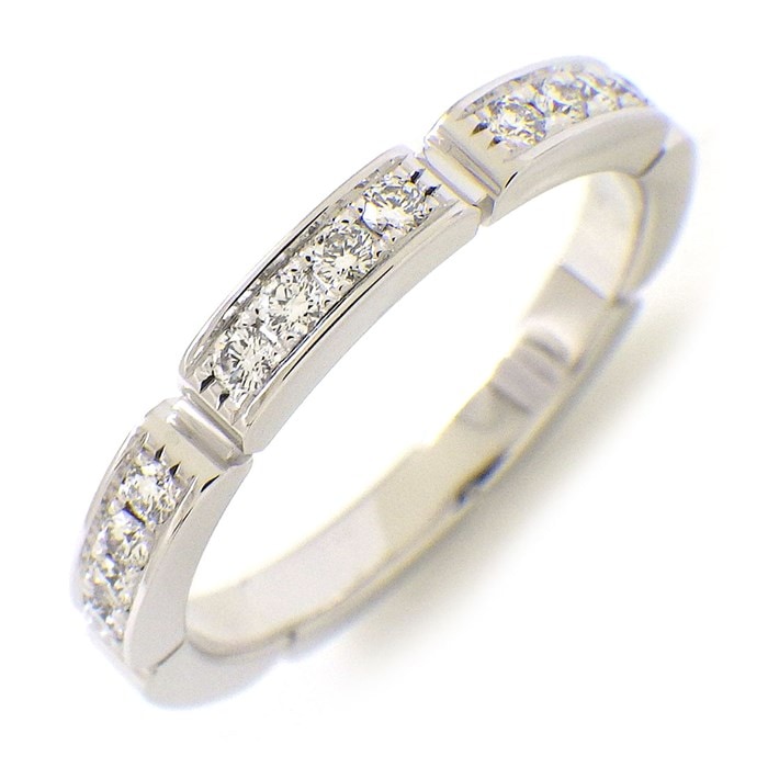 カルティエ Cartier リング マイヨン パンテール ウェディング B4221000 ハーフサークル 12ポイント ダイヤモンド 0.15ct K18WG 12号 / #52 【中古】