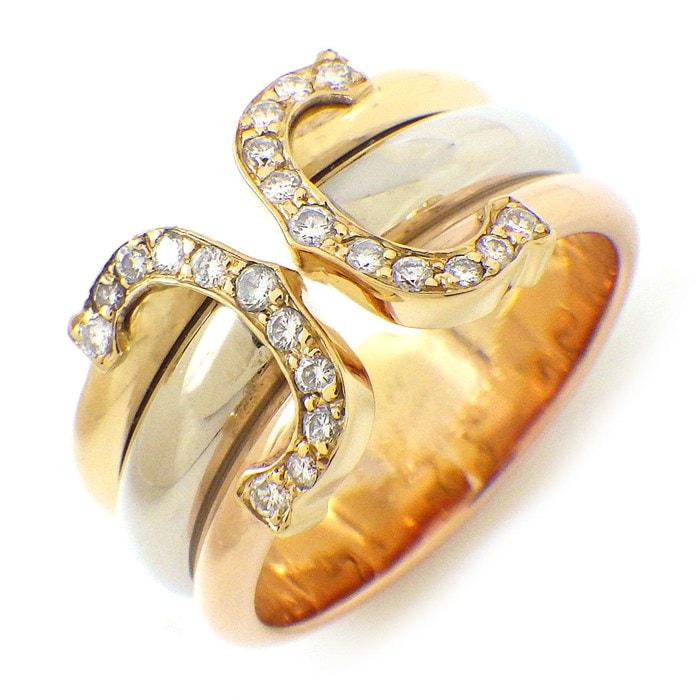 カルティエ 2C C ドゥ K18YG イエローゴールド リング 中古（返品OK  