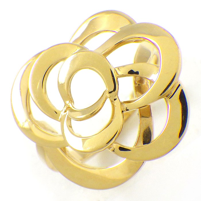シャネル CHANEL リング カメリア K18YG 9号 / #50 【中古】