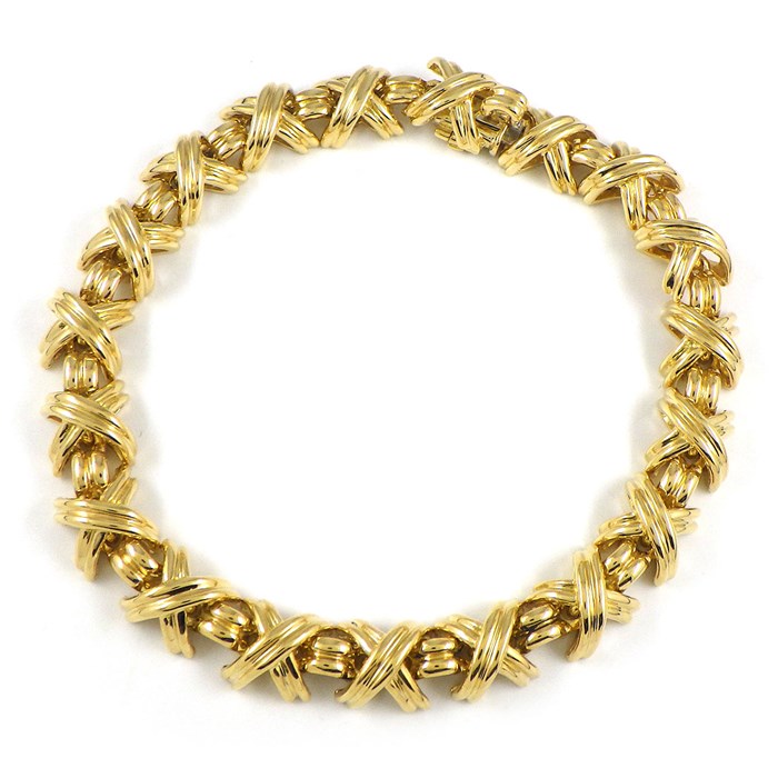 ティファニー Tiffany & Co. ブレスレット シグネチャー クロス K18YG 【中古】