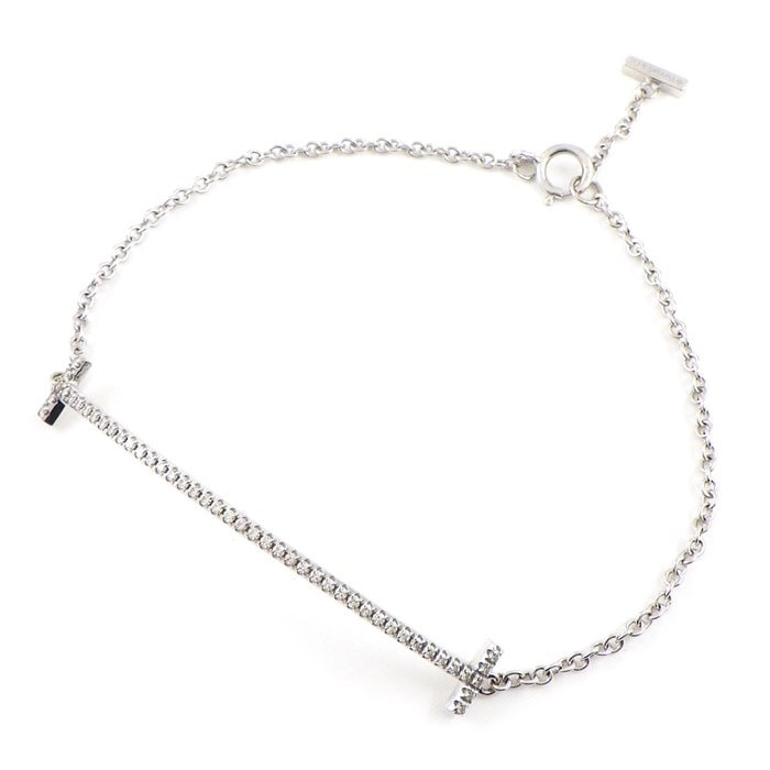 ティファニー Tiffany & Co. ブレスレット Tスマイル ミディアム 60150744 ダイヤモンド 0.12ct K18WG 【中古】