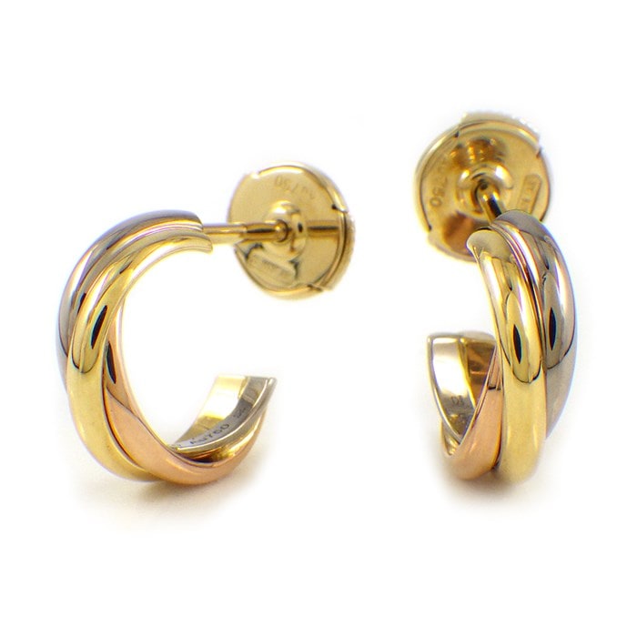 カルティエ Cartier ピアス トリニティ B8017100 フープ スリーカラー  