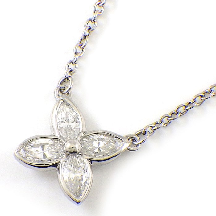ティファニー Tiffany & Co. ネックレス ビクトリア 4ポイント マーキスカット ダイヤモンド PT950 【中古】