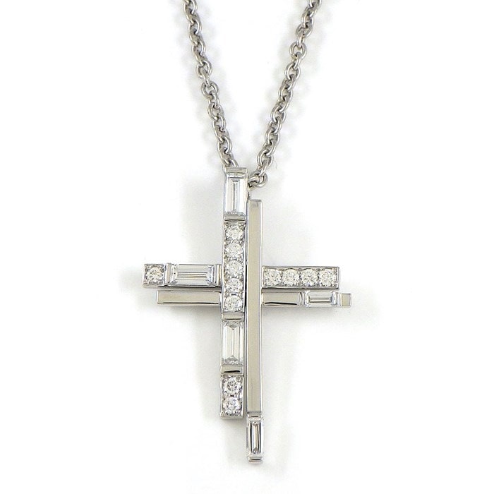 ハリーウィンストン HARRY WINSTON ネックレス トラフィック PEDPMORFTRF クロス ダイヤモンド PT950 【箱・保付き】 【中古】