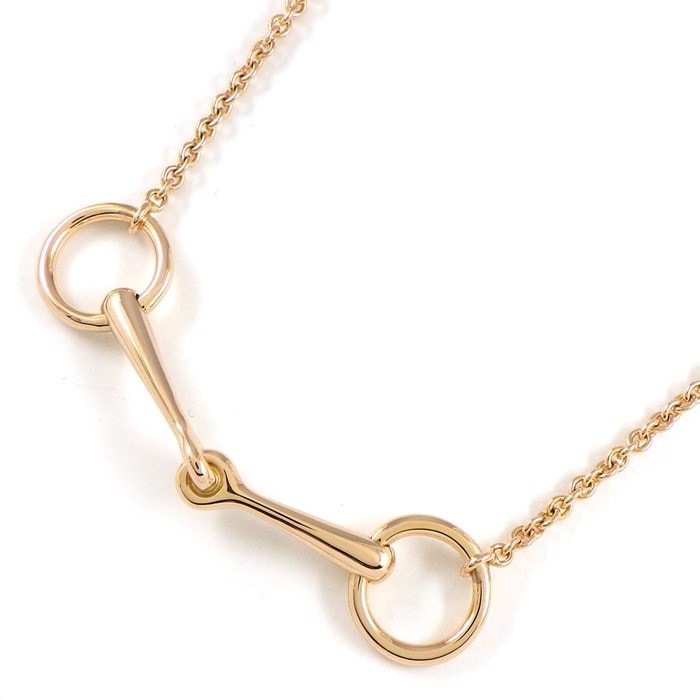 エルメス HERMES ネックレス フィレドール ホースビット 1ポイント ダイヤモンド 0.1ct K18PG / #LG 【中古】