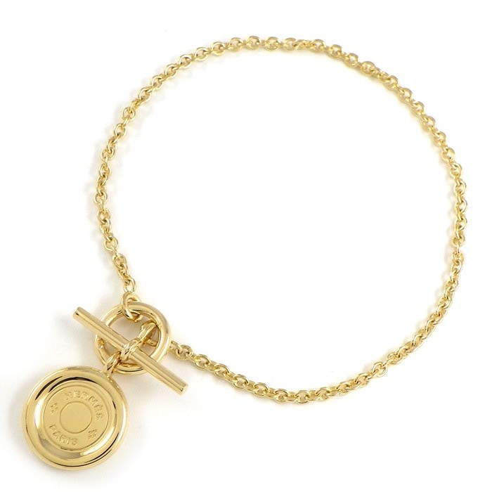 エルメス HERMES ブレスレット セリエ トグル ラウンド サークル ロゴ K18YG 【中古】