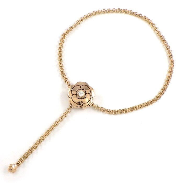 シャネル CHANEL ブレスレット カメリア J11875 スイング ドロップ フラワー 1ポイント ダイヤモンド 0.13ct K18PG 【箱・保付き】 【中古】