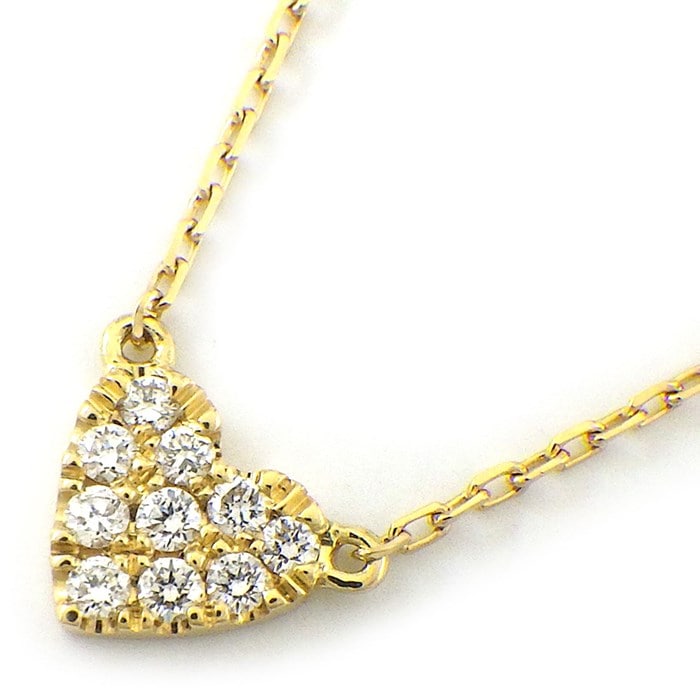 アーカー AHKAH ネックレス ハート パヴェ VC0104010100 ダイヤモンド 計0.05ct K18YG 【中古】