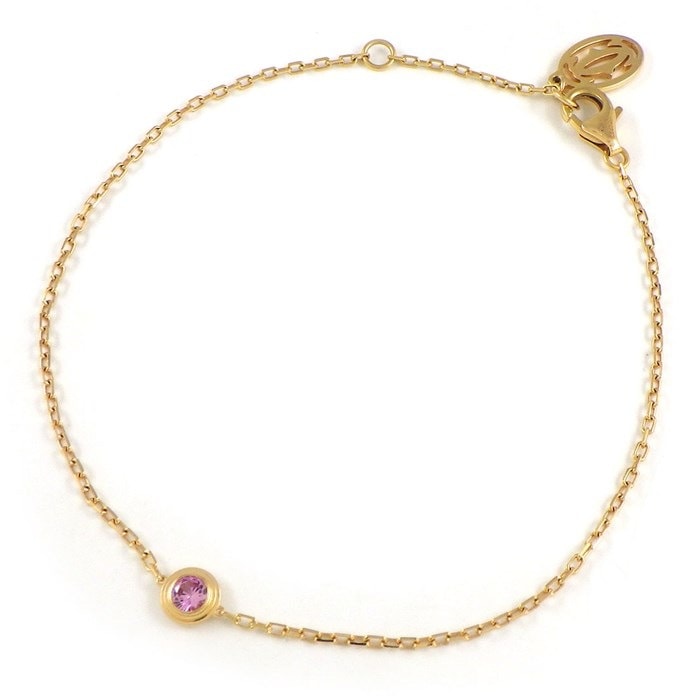 カルティエ Cartier ブレスレット ダムール B6037300 ディアマン レジェ ドゥ 1ポイント ピンクサファイア 0.17ct K18PG 【中古】