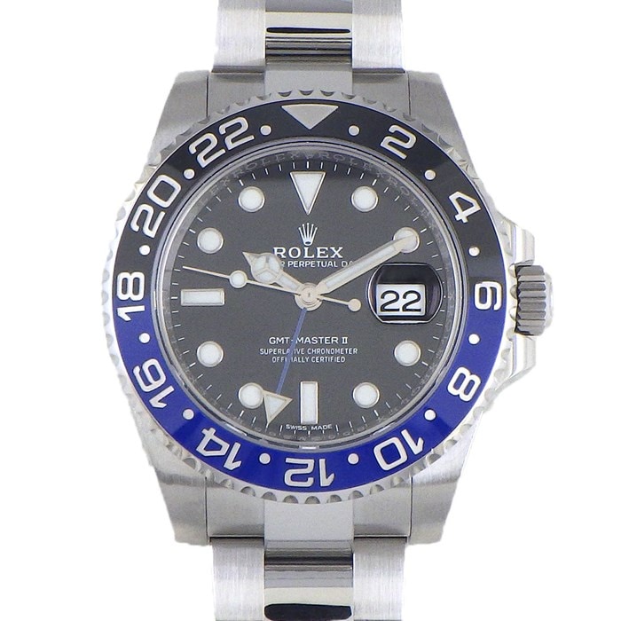 ロレックス Rolex 腕時計 GMTマスター2 116710BLNR ルーレット刻印 ランダムシリアル デイト 夜光針/インデックス ブラック/ブルー 回転ベゼル ブラック文字盤 オイスタースチール 自動巻き 【箱・保付き】 【中古】