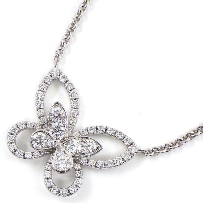 グラフ Graff GRAFF ネックレス バタフライ シルエット RGP393 ダイヤモンド 0.55ct K18WG 【中古】